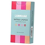 perfeclan Lippenstift Zigarette Wattestäbchen Tattoo Wasserdichter Samt Tragbare Antihaft Multicolor Langlebige Box Lipstic Tint Lip Stain Lippenstifte Geschenk - R