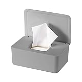 Feuchttücher-Box,Toilettenpapier Box,Kunststoff Feuchttücher Spender,Baby Feuchttücherbox,Baby Tücher Fall,Tissue Aufbewahrungskoffer,Taschentuchhalter,Tücherbox,Serviettenbox (Grau)