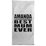 Designsify Amanda Best Mum Ever - Hand Towel 15x30 Zoll Weiche Handtuch Kür Kochen - Geschenk zum Geburtstag Jahrestag Weihnachten Valentinstag