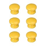 CcHhyyt Macaron Farbe Knöpfe Holz Möbelknopf für Kinder Griff für Schublade Kommode Schrank Tür Knöpfe 6 Stück (33mm, Gelb)