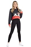 Disney Crop Pullover Damen, Cute Hoodie Mit Mickey Und Minnie Mouse, Bauchfreier Pulli Hoodies mit Kapuze Für Frauen (M, schwarz)