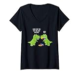 Damen Haben Sie das letzte Einhorn gegessen? Einhorn Dinosaurier T-Shirt mit V