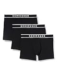 Schiesser Herren Boxershorts 3er Pack Organic Cotton - 95/5, schwarz, M