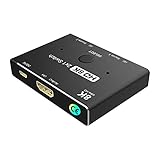 dedepeng KVM Switch 2 Ports HDMI-kompatibel 2 in 1 Out Switcher Box 8k 3D 60Hz Starke Kompatibilität für 2 Monitore Switcher 2 in 1 Out Sw