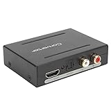 4K HDMI Audio Extractor Splitter, HDMI zu HDMI Audio Converter + Optical Toslink SPDIF + RCA L/R Stereo Analog Audio Adapter für Fire Stick, Blu-Ray Player, HDTV(schwarz)