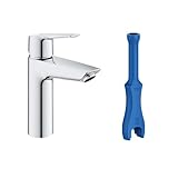 GROHE QUICKFIX Start Badarmatur | Einhand-Waschtischbatterie, DN 15 | M-Size | Chrom, mit Montagewerkzeug | 24204002
