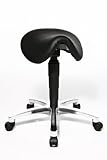 Topstar 70649A80Q Drehhocker, Rollhocker, Arbeitshocker - Bonanza mit Sattelsitz / Leder, schw