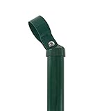 INDUTEC Zaunstreben - 34 x 1750 - für Maschendraht Drahtzaun - grün pulverbeschichtet - mit S