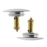 Ablaufstopfen für Badezimmer, Waschbecken, 70 mm, Pop-Up-Klick-Stöpsel mit Messing-Schlitzschraubenfeder für Badewanne, Waschtisch, Badewanne, Küche, 2 Stück