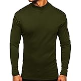 HUIWU Rollkragenpullover Herren Herbst Winter Langarm Rollkragen Einfarbig Slim Fit Pullover Sweatshirt Sweatjacken Unterhemd Casual Baumwolle Basic Bequemer Freizeithemd Unterzieh Lang