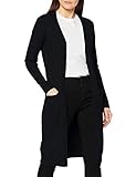 Vila Clothes Damen VIRIL L/S Long Knit Cardigan-NOOS Strickjacke, Schwarz (Black), 40 (Herstellergröße: L)