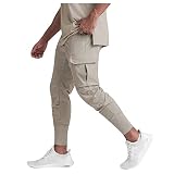 POOOU Herren Jogginghose Workout Sportlich Jogginghose Leichte Dünne Schnelltrocknende Tapered Wanderhose Lässige Sport Wandern Outdoor H