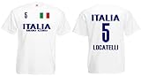 Italien-Italia Locatelli Herren T-Shirt EM 2020 Trikot Look Style Squadra 5 Weiß XXL