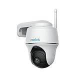 Reolink 2K PTZ Überwachungskamera Aussen Akku mit Personen-/Fahrzeugerkennung, 355°/140° Schwenkbare WLAN Kamera, 2,4GHz WiFi, PIR-Sensor, IR-Nachtsicht, SD-Kartenslot, 2-Wege Audio, Argus PT-4M