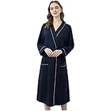 YTZL Bademantel Dünn Leicht - Damen Frottee Kurz Morgenmantel Baumwolle Hausmantel Kimono Loungewear Homewear Langarm Saunamantel Herren Waffel-Schal Robe Bademantel Herren FüR MäNner S