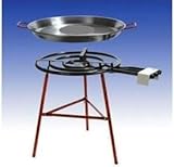 Paella Grillset Carmona mit 3-flammigem, 60cm Gasbrenner (24,5 KW), 80cm Pfanne, verstärkte Füsse, incl. Schlauch und Druck