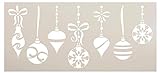 StudioR12 Hänge-Schablone für Weihnachtsdekoration, elegante Winter-Dekoration, Holzschild zum Basteln und Bemalen, wiederverwendbare Mylar-Schablone, Schleife, Geschenk, Größe wählbar (30.5 x 14 cm)