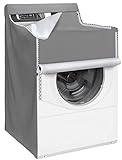 Waschmaschinen-Abdeckungen, Trockner-Entlüftungsabdeckung für Waschmaschine und Frontlader, mit Reißverschluss, B 73 cm, T 71 cm, H 40 (L, Hellgrau)