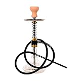 JYZT Tragbare Wasserpfeife, Haken-Set, Single Schlauchhukah-Kit, Glasbasis, Keramikschale, Silikonschlauch und Kohlezzange enthalten (Color : Yellow)