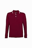Kappa Polo Herren Langarmshirt aus 100% Piqué-Baumwolle mit 200 g/m², Rot M