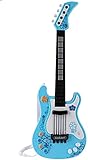 Smile Diary Gitarrenspielzeug, multifunktionales Kinder-Bass-Gitarren-Spielzeug für Kinder, leichtes Musikinstrument, Spielzeug (blau)