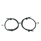 Wusuowei 2-teiliges Freundschaftsseil Geflochtenes Distanzpaar Magnetarmband-Kit Valentine Jewelry D