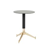 GYQYYGZ Couchtisch Runder Couchtisch Beistelltisch Wohnzimmer Schlafzimmer Platzsparend Ecktisch Schwarz Gehärtetes Glas Metall Aussehen Wohnzimmertisch (Color : B)