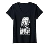 Damen Georg Friedrich Händel Oper Komponist Klassik Klavier Musik T-Shirt mit V