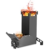JWYing Mehrzweck-Campingkocher, Raketenofen, Holzbrennung, tragbarer Holzofen, Campingkocher mit großer Brennkammer, ideal zum Kochen im Freien, Camping, Picknick, Grillen, Jagd, Ang