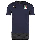 PUMA Herren FIGC Casuals Tee Peacoat Team Gold T-Shirt, Azul Oscuro/Antracita, S