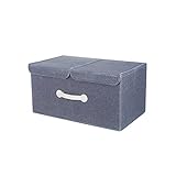 ZZLHHD Wattestäbchen Aufbewahrungsbox,Faltbare Aufbewahrungsbox, staubdichte Aufbewahrungsbox für Kleidung,Elegant grau,klein,stapelbare Aufbewahrungsboxen mit Klick