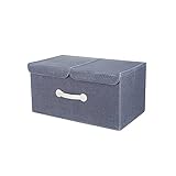 ZZLHHD Wattestäbchen Aufbewahrungsbox,Faltbare Aufbewahrungsbox, staubdichte Aufbewahrungsbox für Kleidung,Elegant grau,klein,stapelbare Aufbewahrungsboxen mit Klick