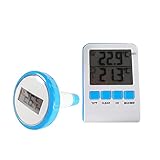 well2wellness® Digitales Funk Pool und Teich Thermometer Wasserthermometer mit LCD-Funk-Empfänger (1629BU)