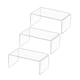 UPKOCH 3 Stcüke Acryl Schuhständer U-Ständer Dekobrücke Dekoständer Klare Display Risers Schmuck Display Riser Shelf U-Aufsteller Präsentationsständer für Schuhe Schmuck Waren 20x8x6