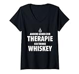 Damen Whisky Design Spruch Whiskey Lustig Outfit T-Shirt mit V