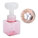 Les-Theresa 250ml Schaumflasche PETG Kunststoff Blumenschaumspender Quadratische Flaschen für Kosmetikverpackungen(Rosa)