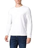 Tommy Hilfiger Herren Hilfiger Logo Long Sleeve Tee T-Shirt, weiß, M