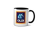 Oldi-Tasse für Geburtstage, Weihnachten, lustiges Geschenk, Feiern, Neuheit, alt, großer robuster Griff, spülmaschinen-/mikrowellengeeignet, Sublimationsdruck aus Keramik (schwarzer Griff)