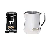 De'Longhi Dinamica ECAM 350.15.B Kaffeevollautomat mit Milchaufschäumdüse für Cappuccino, 2-Tassen-Funktion, schwarz & De'Longhi Milchkännchen DLSC060, 350 ml, E