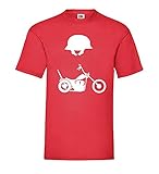Chopper und Helm Männer T-Shirt Rot XL - shirt84