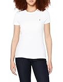 Tommy Hilfiger Damen Heritage Crew Neck Tee T-Shirt, Weiß (Classic White 100), One Size (Herstellergröße: XXXL)