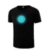 HOOLAZA Arc Reactor Symbol Super Heroes Kurzarm Schwarzes T-Shirt Fitness Gym Trainingsob