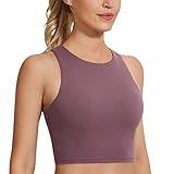 CRZ YOGA Damen Sport Yoga Longline BH Abnehmbare Polsterung Fitness Top Crop Tank Racerback Antike Rinde S