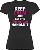 JGA Junggesellenabschied Frauen - Keep Calm Trauzeugin - M - Schwarz - grau meliert Shirt Damen - L191 - Tailliertes Tshirt für Damen und Frauen T-S