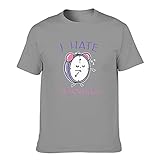 T-Shirt I Hate Morning Atmungsaktiv Verschiedene Typen T-Shirts für Vater Mutter Dark Gray S