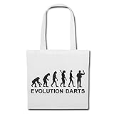 Tasche Umhängetasche Dart - Darts - DARTSCHEIBE - DARTPFEIL - Dart Club Einkaufstasche Schulbeutel Turnbeutel in Weiß