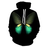 XDJSD Herren Pullover Hoodie Large Size Sweatshirt Paar Pullover Print Kapuzenpullover Casual Large Size Top Schmetterlingsdruck