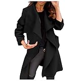 GFGHH Damen Frau Langen Wollmantel Elegante Mischung Mäntel schlanke Weibliche Langen Mantel Oberbekleidung Jacke Damen Light Melange Coat Leichter Damen-Mantel mit Reversekragen Female D