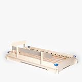 PLAYWOOD.IT Montessori Kleinkind- und Kinderbett. 100% natürliches Birkenholz. Mit Sicherheitsbarrieren. 80x160
