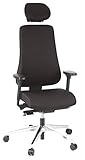 hjh OFFICE 608400 Profi Bürostuhl PRO-TEC 400 Stoff Schwarz Drehstuhl ergonomisch, bis 150kg belastbar, hohe Rück